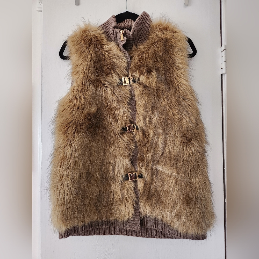 Calvin Klein faux fur vest